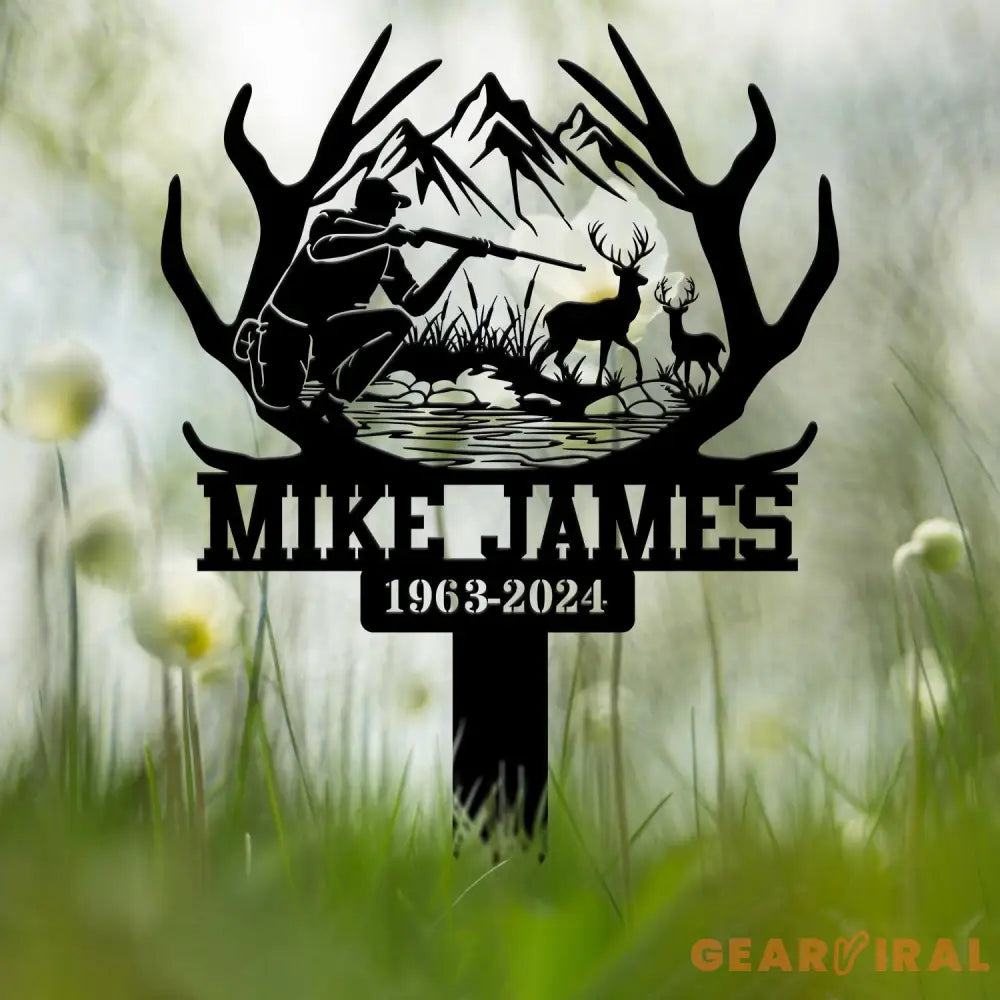Custom Hunting Memorial Plaque Stake Memorial Grave Marker Hunter Memorial Stake For Grave Hunter Loss Dad Loss Hunter