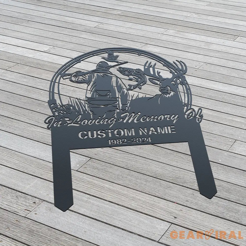 Custom Hunting Memorial Stake - Fishing Memorial Stake - Fisher Loss - Cemetery Stake | GearViral