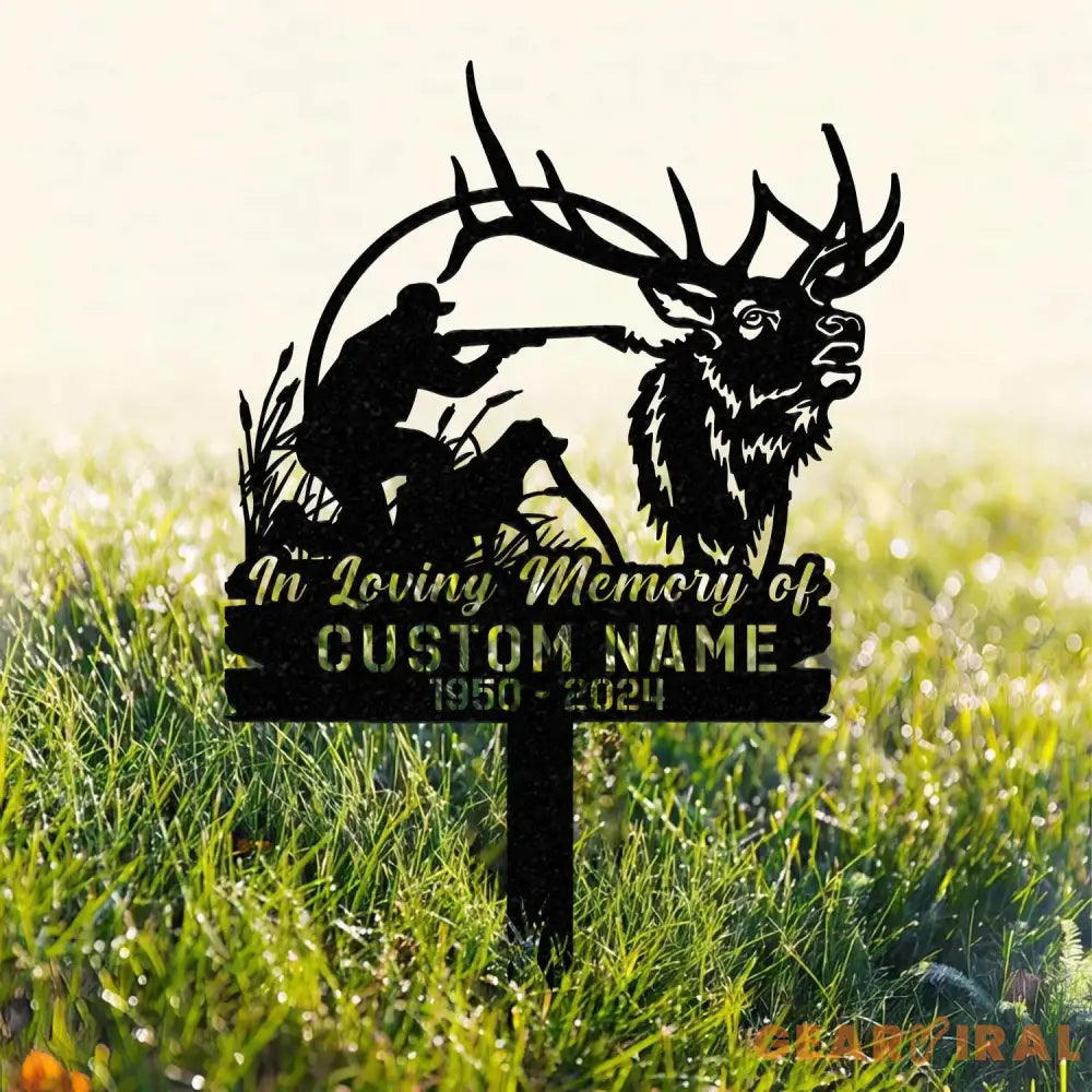 Custom Hunting Memorial Stake Fishing Memorial Stake Fisher Loss Cemetery Stake Grave Marker In Memorial Of Gift Hunter