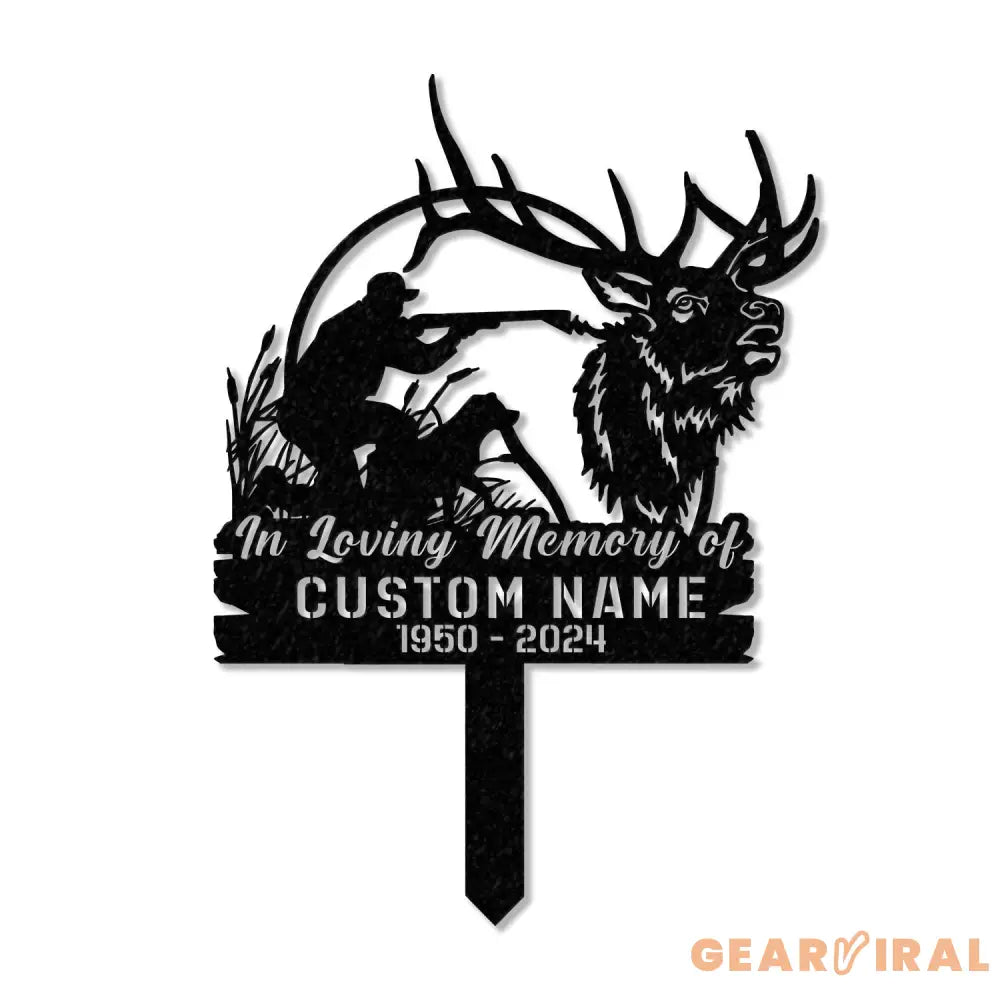 Custom Hunting Memorial Stake Fishing Memorial Stake Fisher Loss Cemetery Stake Grave Marker In Memorial Of Gift Hunter
