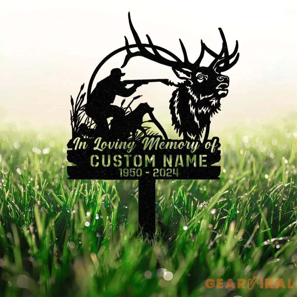 Custom Hunting Memorial Stake Fishing Memorial Stake Fisher Loss Cemetery Stake Grave Marker In Memorial Of Gift Hunter