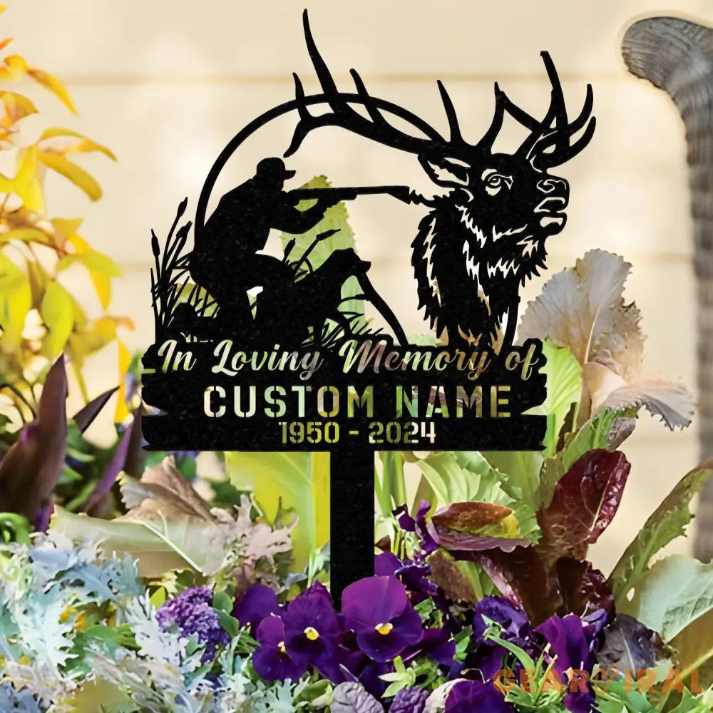 Custom Hunting Memorial Stake Fishing Memorial Stake Fisher Loss Cemetery Stake Grave Marker In Memorial Of Gift Hunter