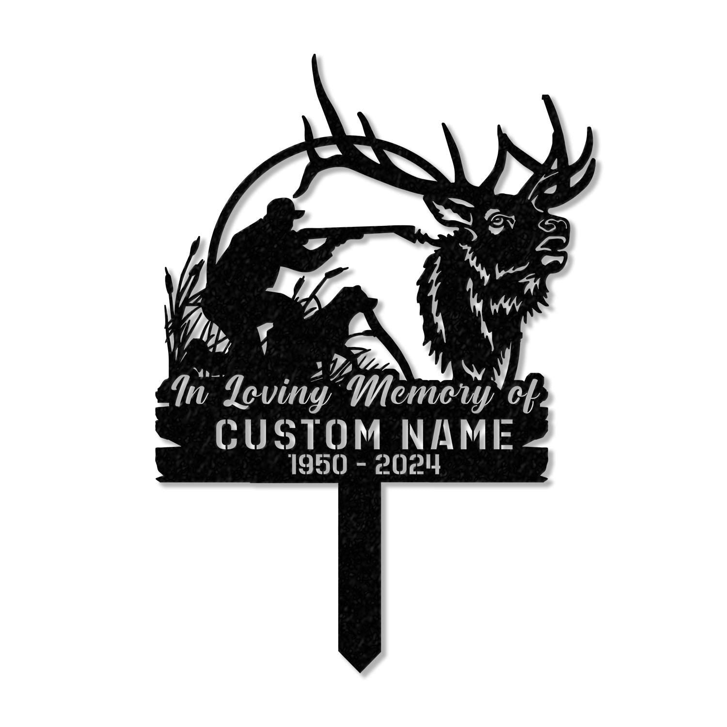Custom Hunting Memorial Stake, Fishing Memorial Stake, Fisher Loss, Cemetery Stake, Grave Marker, In Memorial Of Gift, Hunter Loss, Dad lost