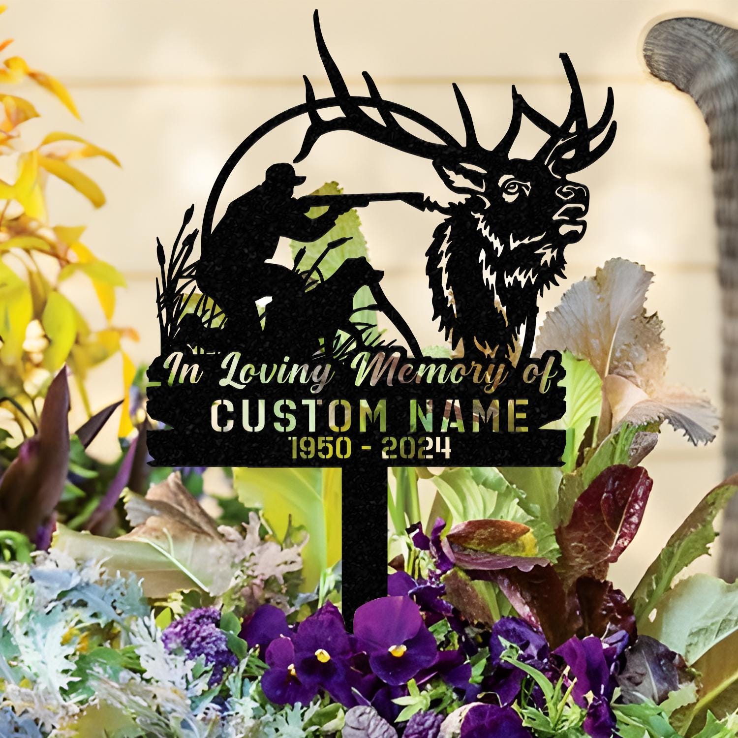 Custom Hunting Memorial Stake, Fishing Memorial Stake, Fisher Loss, Cemetery Stake, Grave Marker, In Memorial Of Gift, Hunter Loss, Dad lost