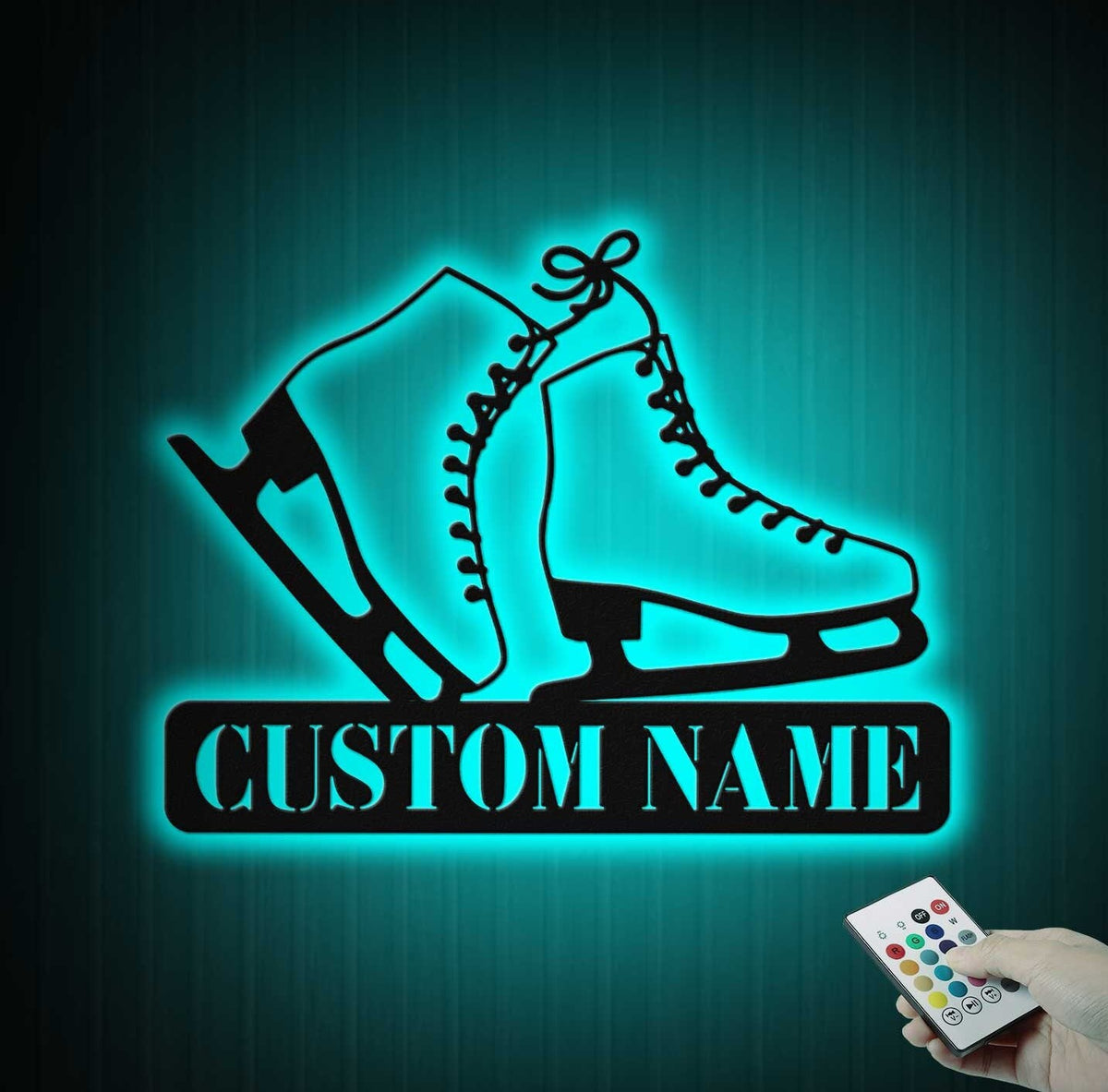 Custom Ice Skates Metal Wall Art With Led Lights - Personalized Ice Skates Sign - Christmas Gift - Birthday Gift | GearViral