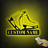 Custom Ice Skates Metal Wall Art With Led Lights - Personalized Ice Skates Sign - Christmas Gift - Birthday Gift | GearViral