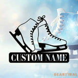 Custom Ice Skates Metal Wall Art With Led Lights - Personalized Ice Skates Sign - Christmas Gift - Birthday Gift