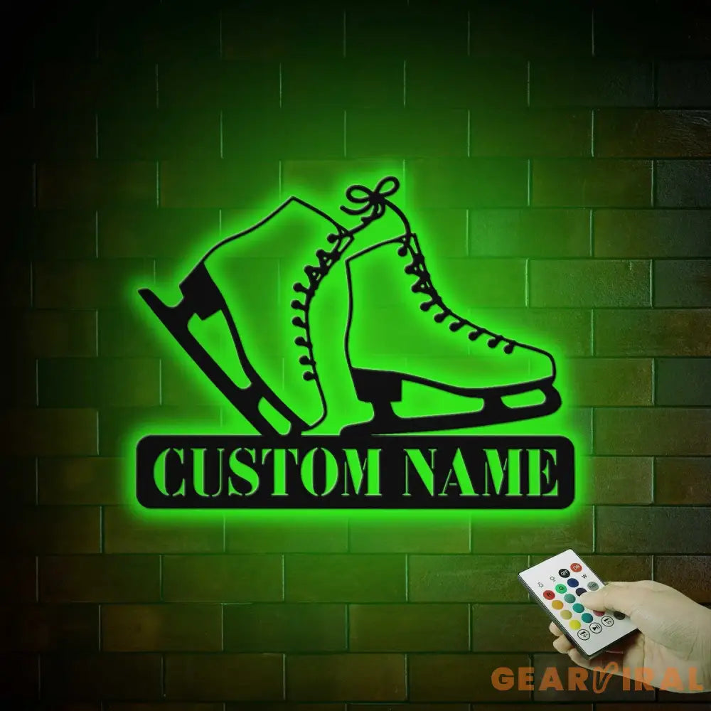 Custom Ice Skates Metal Wall Art With Led Lights - Personalized Ice Skates Sign - Christmas Gift - Birthday Gift