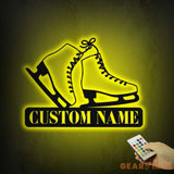 Custom Ice Skates Metal Wall Art With Led Lights - Personalized Ice Skates Sign - Christmas Gift - Birthday Gift