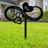 Custom Infinity Dog Garden Stake with Heart and Paw Metal Garden Sign Custom Garden Sign Dog Memorial Sign Pet Grave