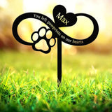 Custom Infinity Dog Garden Stake with Heart and Paw Metal Garden Sign Custom Garden Sign Dog Memorial Sign Pet Grave