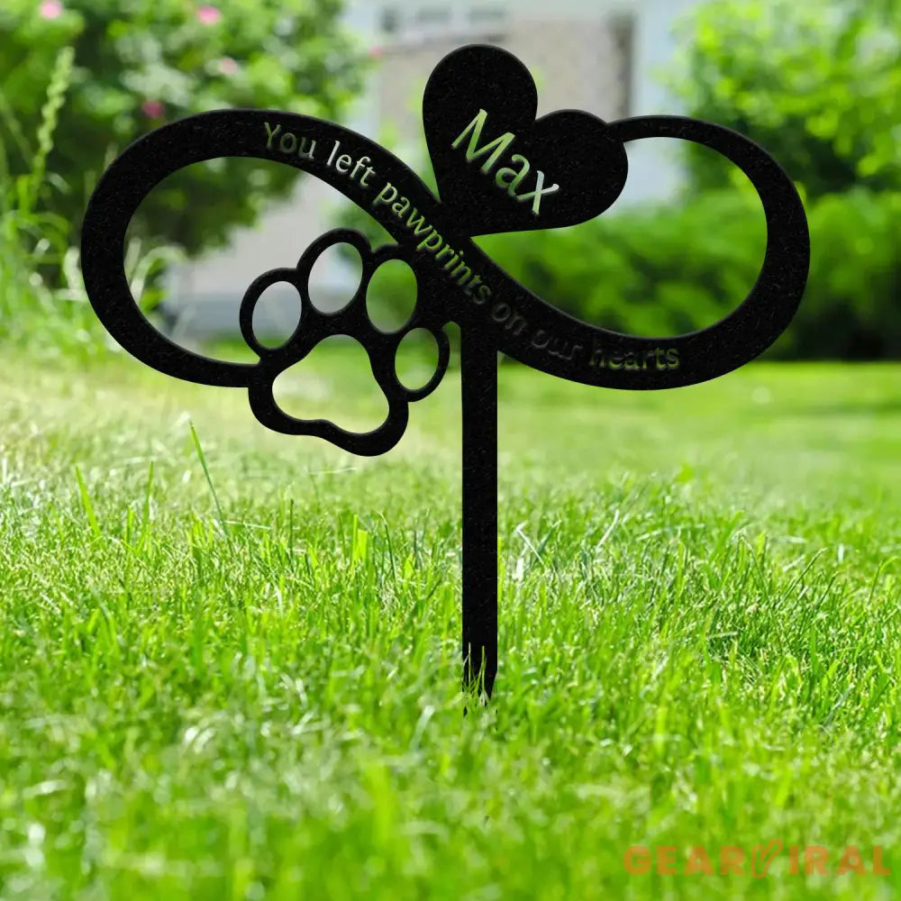 Custom Infinity Dog Garden Stake with Heart and Paw Metal Garden Sign Custom Garden Sign Dog Memorial Sign Pet Grave