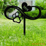 Custom Infinity Dog Garden Stake with Heart and Paw Metal Garden Sign Custom Garden Sign Dog Memorial Sign Pet Grave