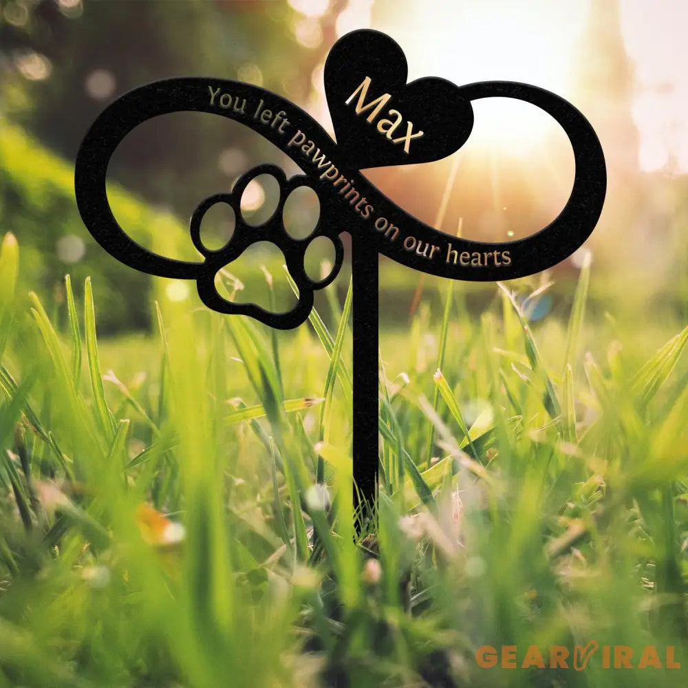 Custom Infinity Dog Garden Stake with Heart and Paw Metal Garden Sign Custom Garden Sign Dog Memorial Sign Pet Grave