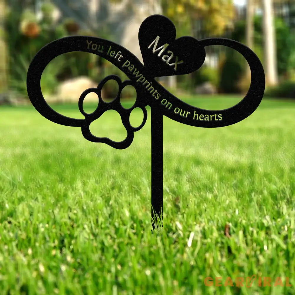 Custom Infinity Dog Garden Stake with Heart and Paw Metal Garden Sign Custom Garden Sign Dog Memorial Sign Pet Grave