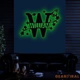 Custom Initial Baby Name Sign with Led Light Personalized Children’s Name Bedroom Sign Nursery Sign Baby Boy Girl Name