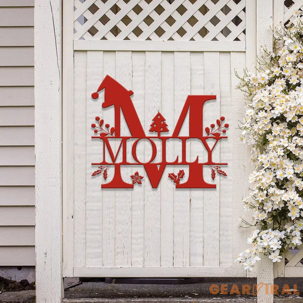 Custom Initial Christmas Metal Sign Personalized Christmas Name Sign Christmas Decor Christmas Family Gift Letter Decor