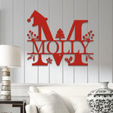 Custom Initial Christmas Metal Sign Personalized Christmas Name Sign Christmas Decor Christmas Family Gift Letter Decor