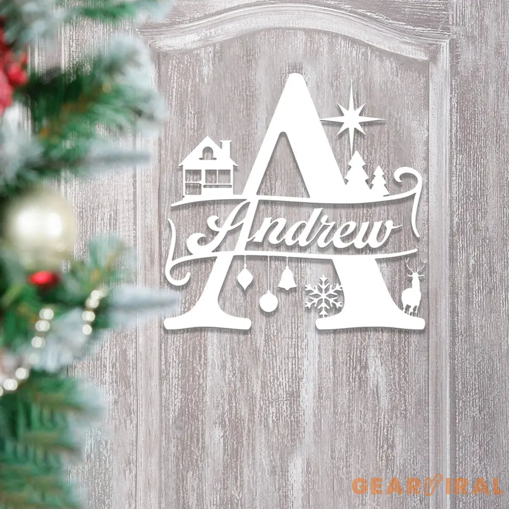 Custom Initial Christmas Metal Sign Personalized Christmas Name Sign Christmas Decor Christmas Family Gift Letter Decor