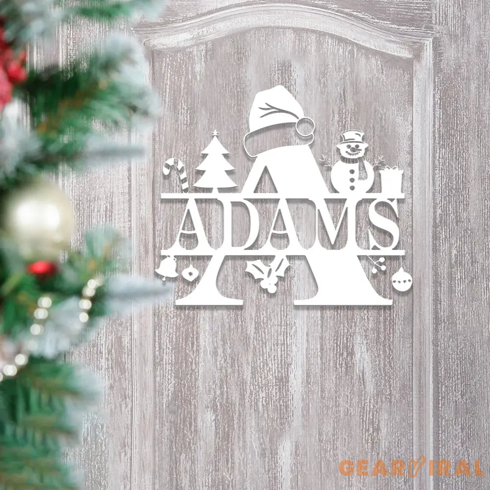 Custom Initial Christmas Metal Sign Personalized Christmas Name Sign Christmas Decor Christmas Family Gift Letter Decor