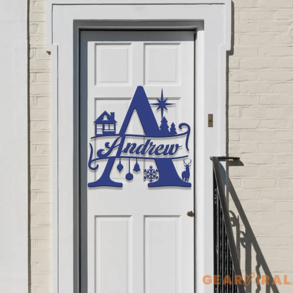 Custom Initial Christmas Metal Sign Personalized Christmas Name Sign Christmas Decor Christmas Family Gift Letter Decor