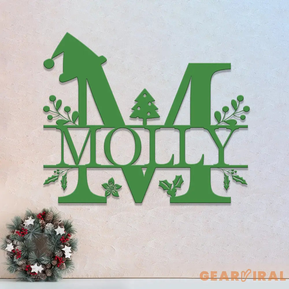 Custom Initial Christmas Metal Sign Personalized Christmas Name Sign Christmas Decor Christmas Family Gift Letter Decor