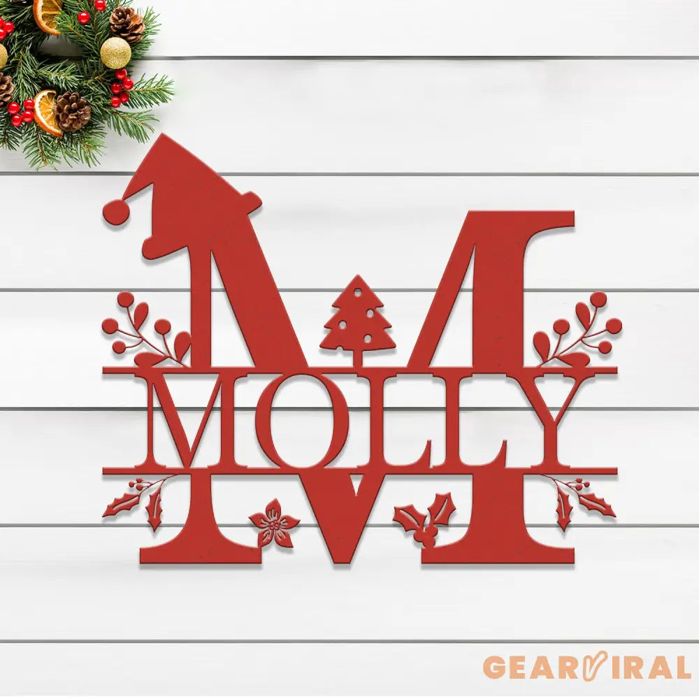 Custom Initial Christmas Metal Sign Personalized Christmas Name Sign Christmas Decor Christmas Family Gift Letter Decor