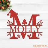 Custom Initial Christmas Metal Sign Personalized Christmas Name Sign Christmas Decor Christmas Family Gift Letter Decor