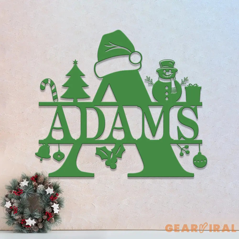 Custom Initial Christmas Metal Sign Personalized Christmas Name Sign Christmas Decor Christmas Family Gift Letter Decor