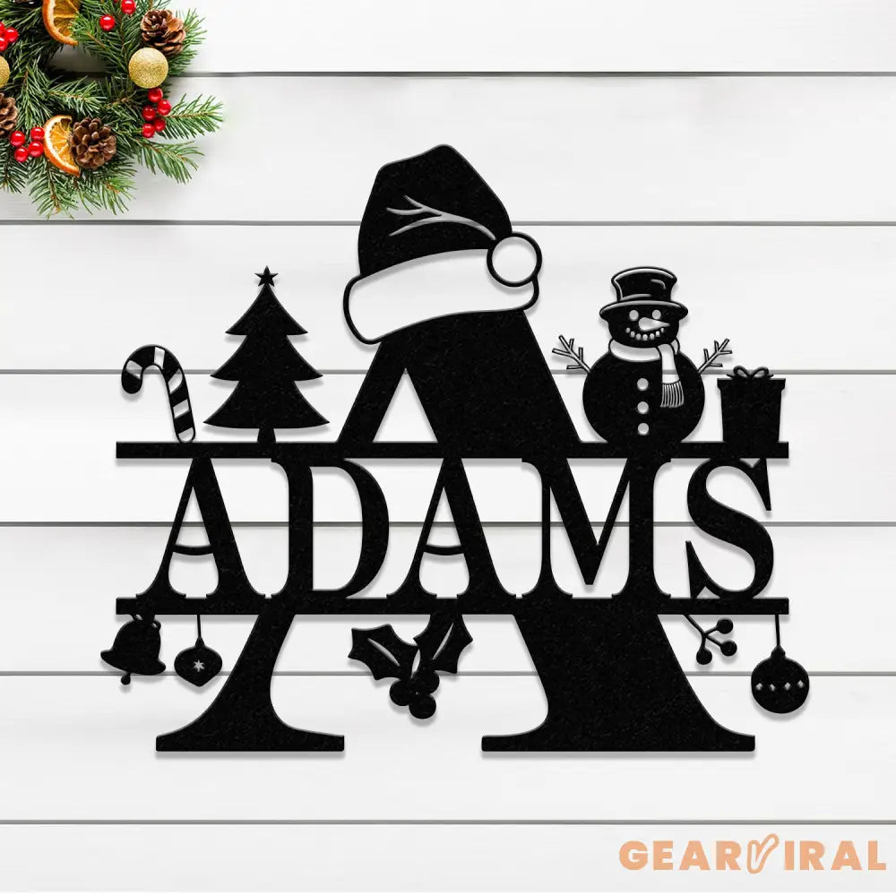 Custom Initial Christmas Metal Sign Personalized Christmas Name Sign Christmas Decor Christmas Family Gift Letter Decor