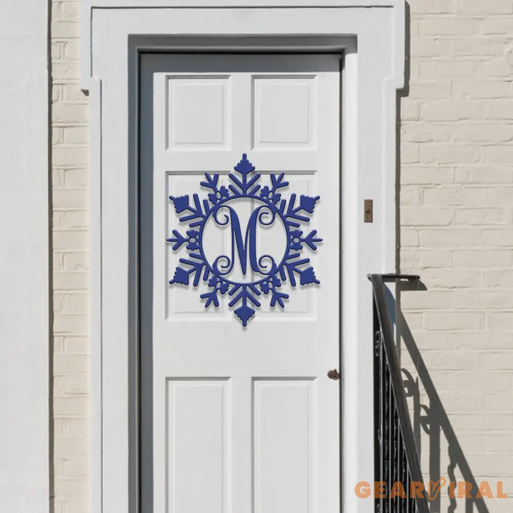 Custom Initial Christmas Metal Sign Personalized Snowflake Name Sign Christmas Decor Christmas Family Gift Letter Decor