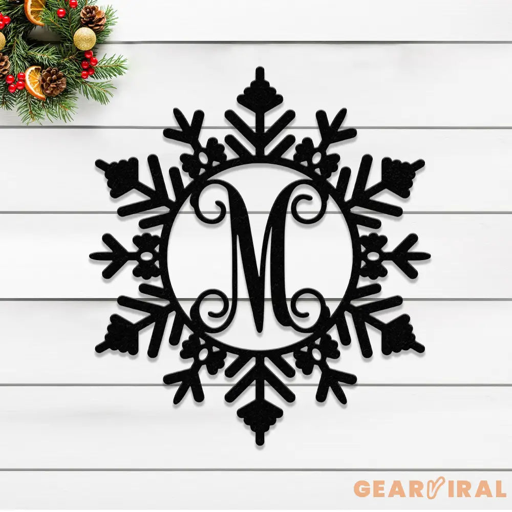 Custom Initial Christmas Metal Sign Personalized Snowflake Name Sign Christmas Decor Christmas Family Gift Letter Decor