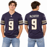 Custom J.J. McCarthy Minnesota Vikings Fan Inspired 2026 Rivalries Collection Stitched Premium Limited Jersey - Purple