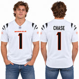Custom Ja'Marr Chase Cincinnati Bengals Fan Inspired Premium F.U.S.E. Stitched Premium Limited Jersey - White