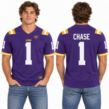 Custom Ja'Marr Chase LSU Tigers Fan Inspired Alumni Game Jersey - Purple