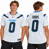 Custom Jahmyr Gibbs Detroit Lions Fan Inspired 2026 Rivalries Collection Stitched Premium Limited Jersey - Silver