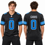 Custom Jahmyr Gibbs Detroit Lions Fan Inspired Game Player Jersey - Blue