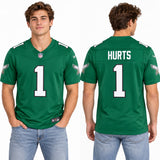 Custom Jalen Hurts Philadelphia Eagles Fan Inspired Team Premium F.U.S.E. Stitched Premium Limited Jersey - Midnight Green