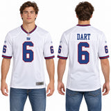 Custom Jaxson Dart New York Giants Fan Inspired Alternate Vintage White Game Jersey - White
