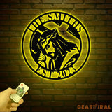 Custom Jesus And Cross Metal Sign with Led Light Personalized Faith Cross Metal Sign Family Name Sign Christian Sign