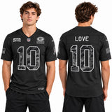 Custom Jordan Love Green Bay Packers Fan Inspired 2026 Salute to Service Stitched Premium Limited Jersey - Black