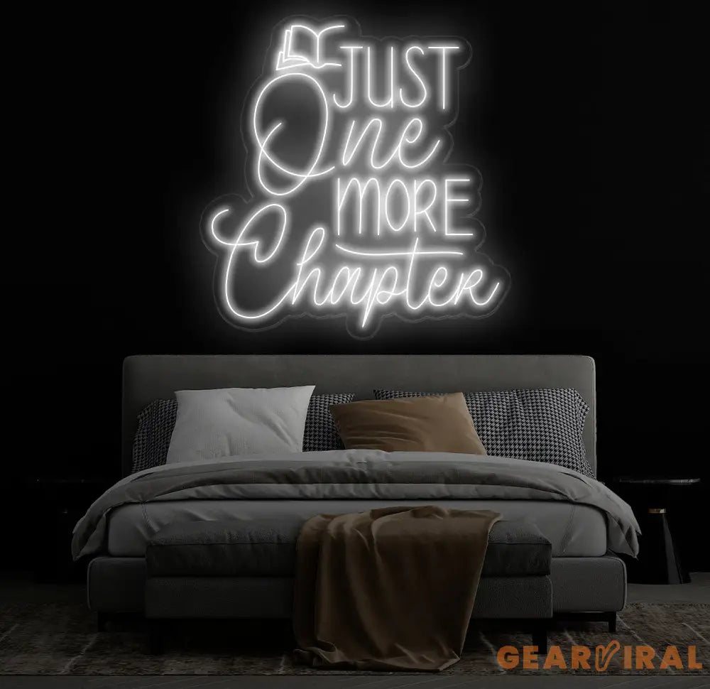 Custom Just One More Chapter Neon Sign - LED Wall Art for Book Lovers - Perfect Decor for Libraries Study Rooms or