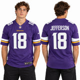 Custom Justin Jefferson Minnesota Vikings Fan Inspired Game Player Jersey - White