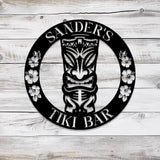 Custom Ku Tiki Bar Metal Sign with Led Light Personalized Tiki Lounge Name Sign Hawaiian Tribal Polynesian Decoration
