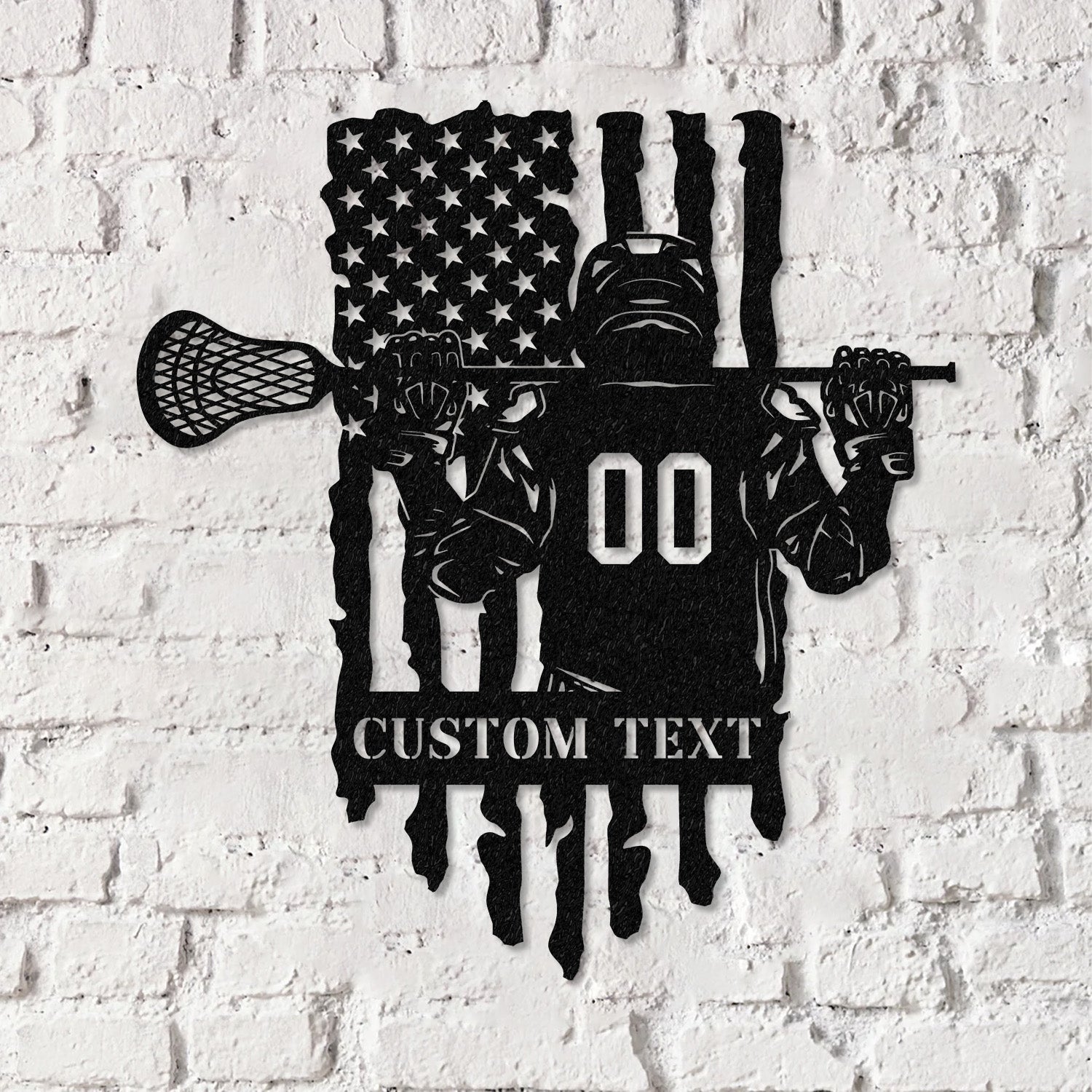 Custom Lacrosse Metal Wall Art LED Light, Personalized Lacrosse Player Metal Name Sign Decor, Sport Room Fan Club Metal Sign Wall Decor