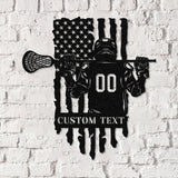 Custom Lacrosse Metal Wall Art LED Light, Personalized Lacrosse Player Metal Name Sign Decor, Sport Room Fan Club Metal Sign Wall Decor