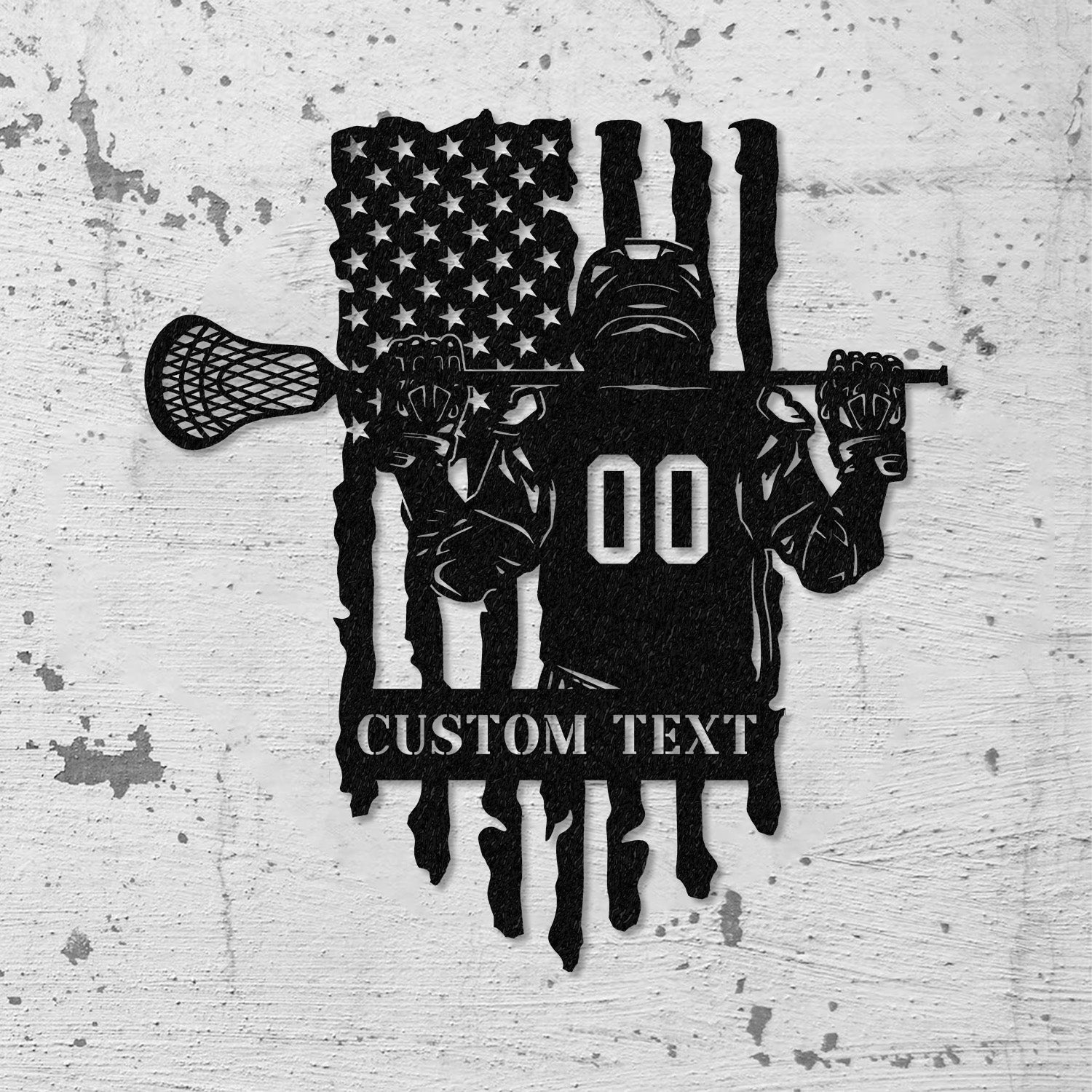 Custom Lacrosse Metal Wall Art LED Light, Personalized Lacrosse Player Metal Name Sign Decor, Sport Room Fan Club Metal Sign Wall Decor