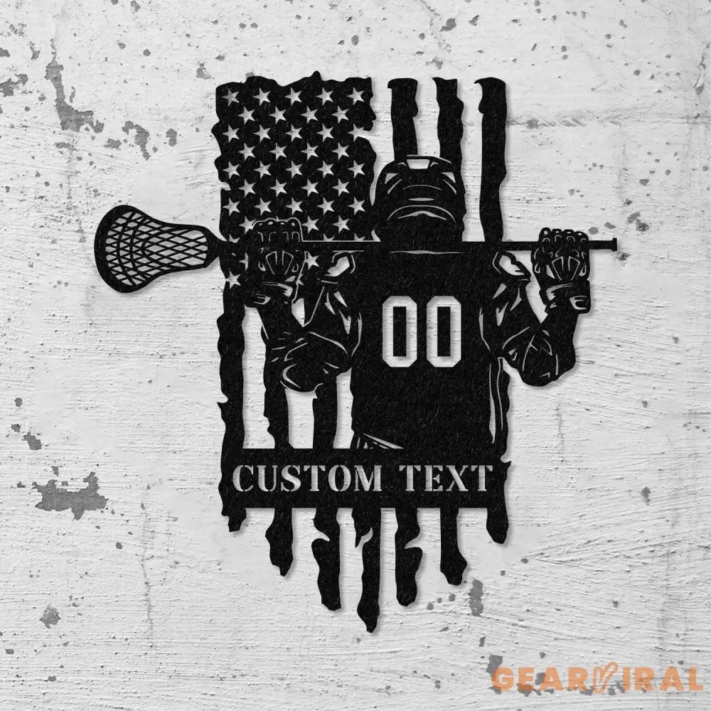 Custom Lacrosse Metal Wall Art LED Light Personalized Lacrosse Player Metal Name Sign Decor Sport Room Fan Club Metal