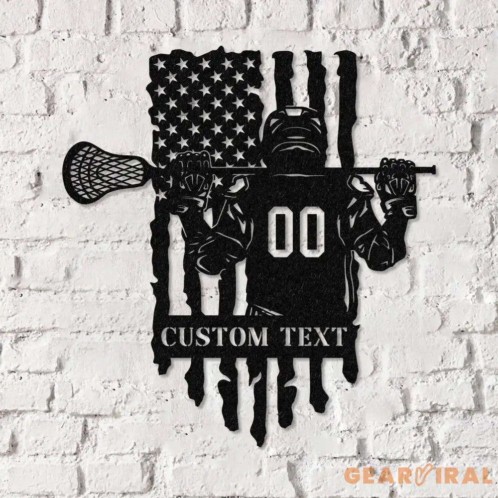 Custom Lacrosse Metal Wall Art LED Light Personalized Lacrosse Player Metal Name Sign Decor Sport Room Fan Club Metal