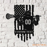 Custom Lacrosse Metal Wall Art LED Light Personalized Lacrosse Player Metal Name Sign Decor Sport Room Fan Club Metal